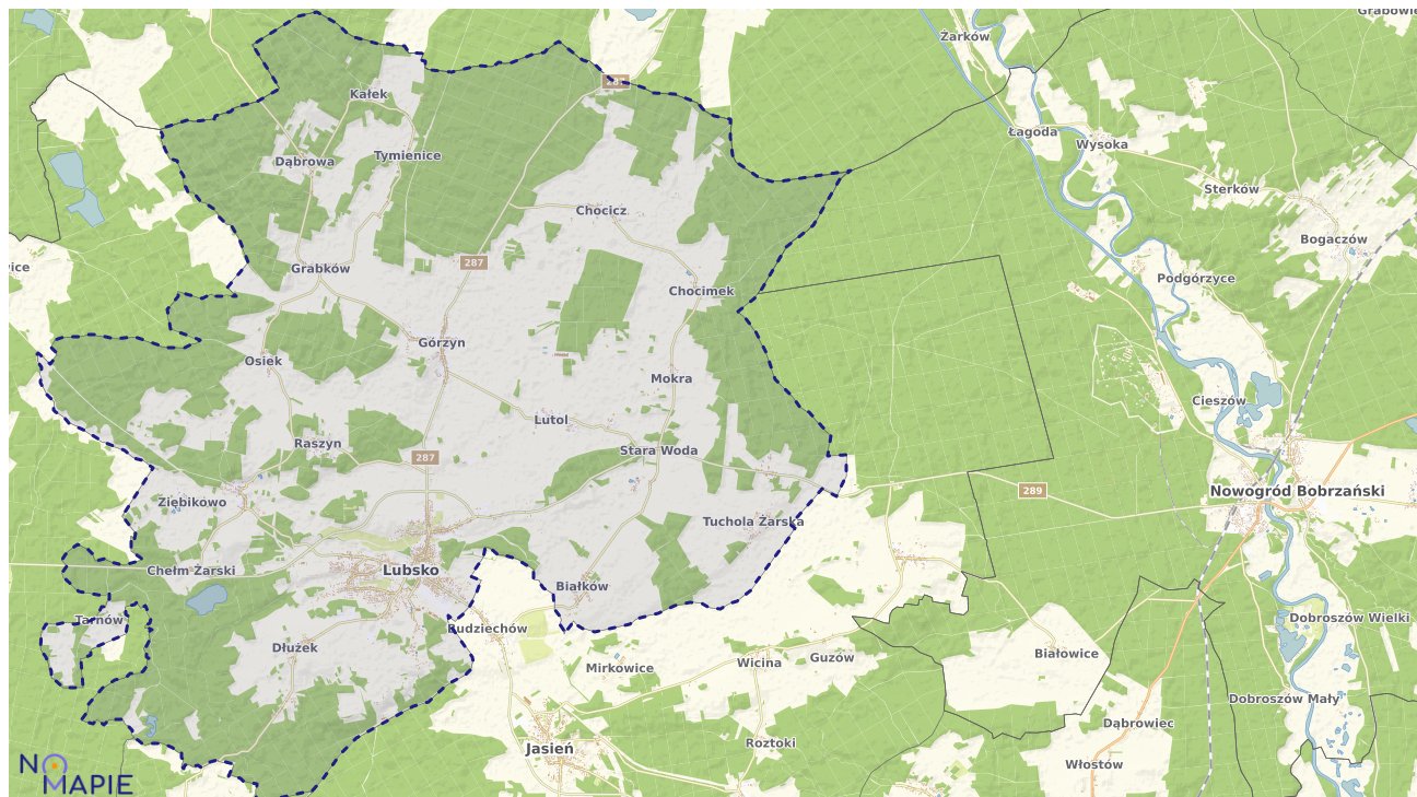 Mapa obszarów ochrony przyrody Lubska